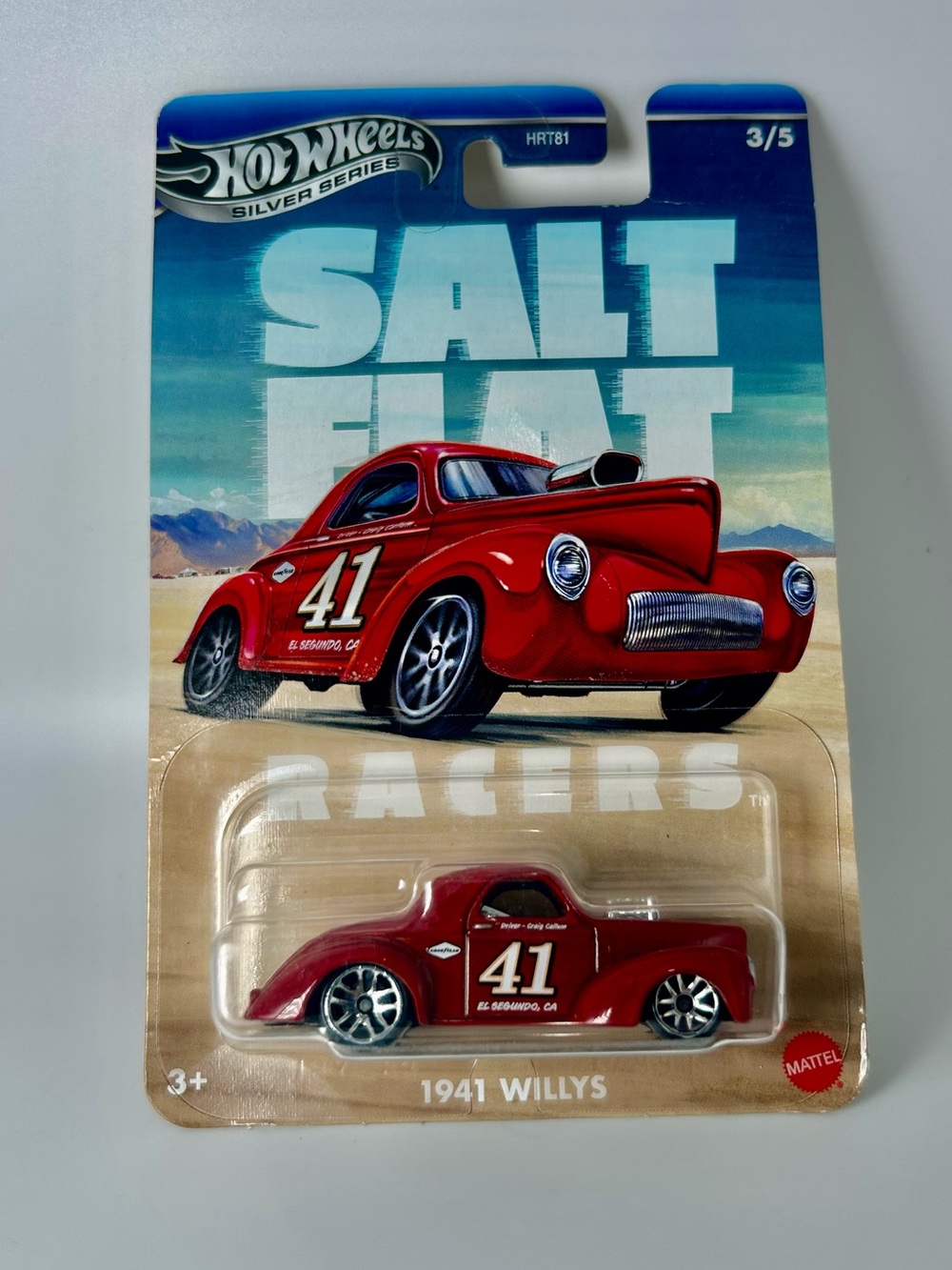 Hot Wheels Silver Series Salt Flat Racers 3/5 1941 Willys (BBJBY83) Red NEW 2024